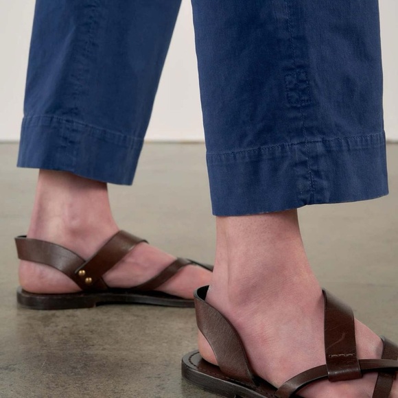 Nili Lotan blue cotton Tomboy wide leg ankle pants - size 10 (Medium) - Picture 3 of 5